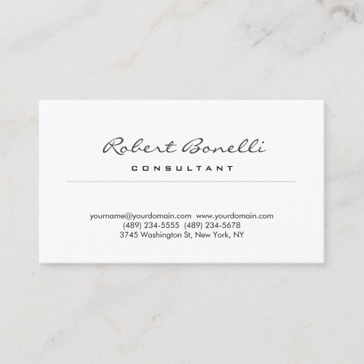 Premium - Silk Plain Modern Minimalist Consultant Visitekaartje (Voorkant)