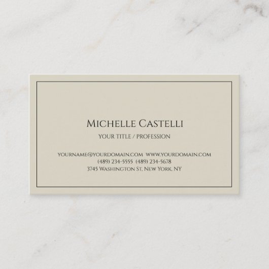 Premium Silk Professional, uniek, klassiek eenvoud Visitekaartje (Voorkant)