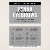 Premium Silver Eyebrow Tint Henna Brows Aftercare Visitekaartje (Voorkant /achterkant)