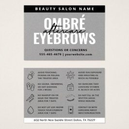 Premium - Silver Gray Ombre Powder Brows Aftercare Visitekaartje