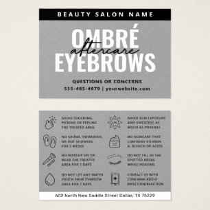 Premium - Silver Gray Ombre Powder Brows Aftercare Visitekaartje