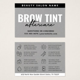 Premium Silver Grey Eyebrow Tint Aftercare Kaart