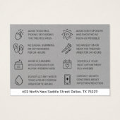 Premium Silver Grey Eyebrow Tint Aftercare Kaart (Achterkant)