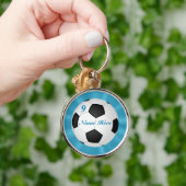 Premium Silver Soccer Sleutelhangers JOUW NAAM & N (Hand)