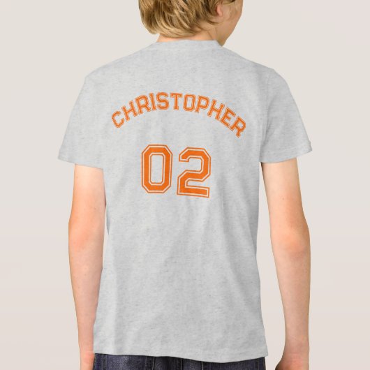 Premium Soft Teen Boy Speler Naam Jersey Nummer Tri-Blend Shirt (Achterkant)