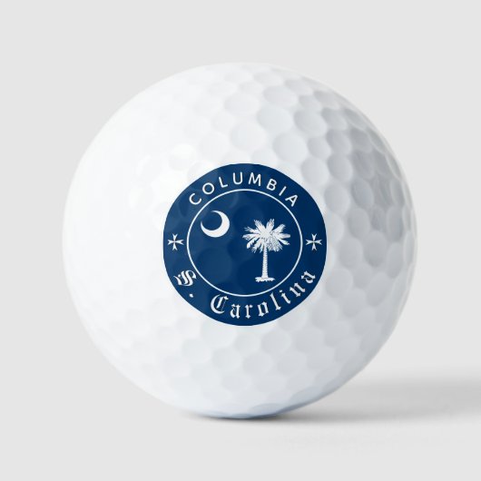 Premium South Carolina Golf, Columbia, Vlag Golfballen (Voorkant)