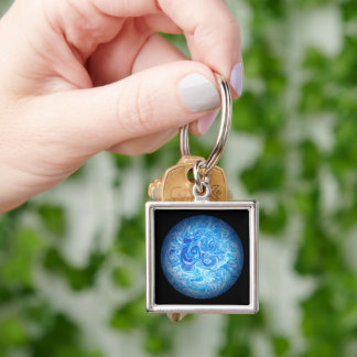 Premium Square, Kleine Kalme Getijden Vloeibare Ku Sleutelhanger