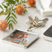 Premium Square Photo Sleutelhanger (Zijkant)