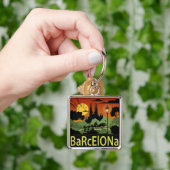 Premium Square Sleutelhanger in Barcelona (2,00 in (Hand)