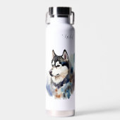 Premium Stainless Water Bottle with Artistic Siber Waterfles (Voorkant)
