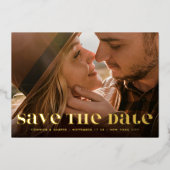 Premium - standaard moderne QR - CODE - foto slaat Folie Uitnodiging (Voorkant)