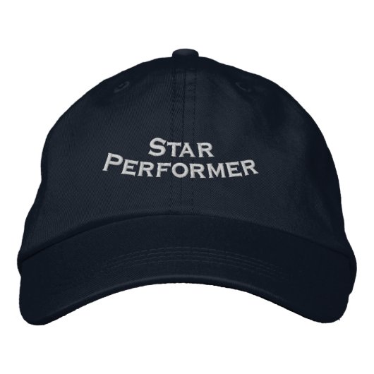 Premium Ster Prestatieverloopbare Navy Werkplek Geborduurde Pet (Voorkant)