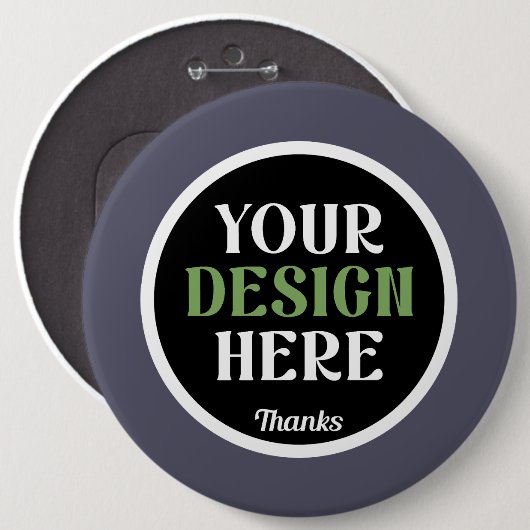 Premium, stijlvol, bold & minimaal ronde button 6,0 cm (Voorkant /achterkant)