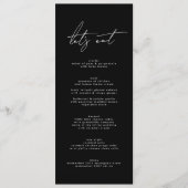 Premium Stijlvol Elegant Zwart & Wit Bruiloft Programmakaart (Voorkant)