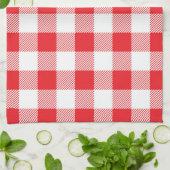 Premium stijlvol rood en wit geruit theedoek (Gevouwen)