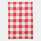 Premium stijlvol rood en wit geruit theedoek (Verticaal)