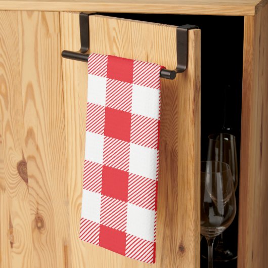 Premium stijlvol rood en wit geruit theedoek (Derde Gevouwen)