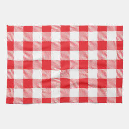 Premium Stylish Red and White Checkered Theedoek
