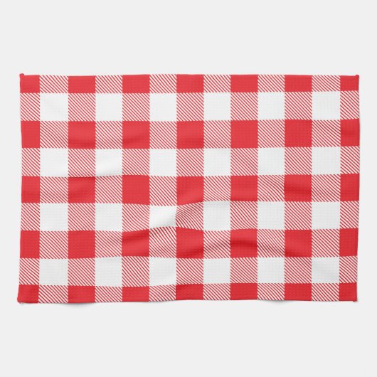 Premium Stylish Red and White Checkered Theedoek (Horizontaal)