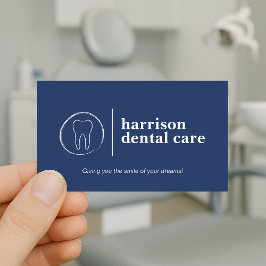 Premium Tandschets Logo Blauw Tandarts Visitekaartje