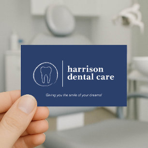 Premium Tandschets Logo Blauw Tandarts Visitekaartje