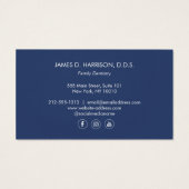 Premium Tandschets Logo Blauw Tandarts Visitekaartje (Achterkant)