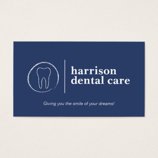 Premium Tandschets Logo Blauw Tandarts Visitekaartje (Voorkant)