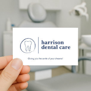 Premium tandschets Logo wit/blauw tandarts Visitekaartje