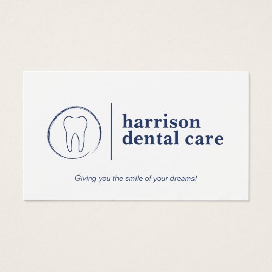 Premium tandschets Logo wit/blauw tandarts Visitekaartje (Voorkant)
