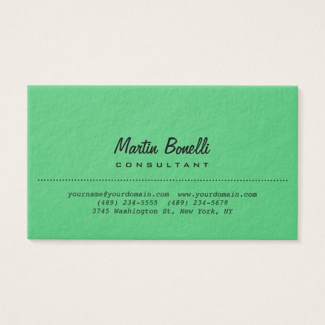 Premium Thick Emerald Green Plain Profile Card Visitekaartje (Voorkant)