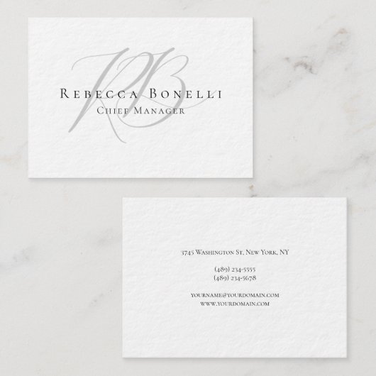 Premium Thick Exclusive Unique Modern Monogram Visitekaartje (Voorkant / Achterkant)