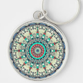 Premium Turquoise Round Sleutelhanger (Voorkant)