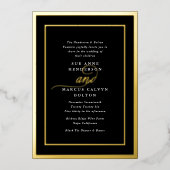 Premium Tuxedo kalligrafie gouden Lijst bruiloft Folie Uitnodiging (Voorkant)