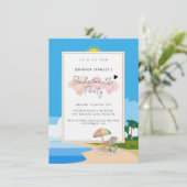 Premium uitnodigingen, Beach Bachelorette party Kaart (Staand voorkant)