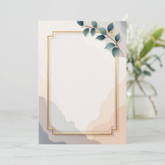 PREMIUM Uitnodigingskaart Ontwerp Kaart (Staand voorkant)