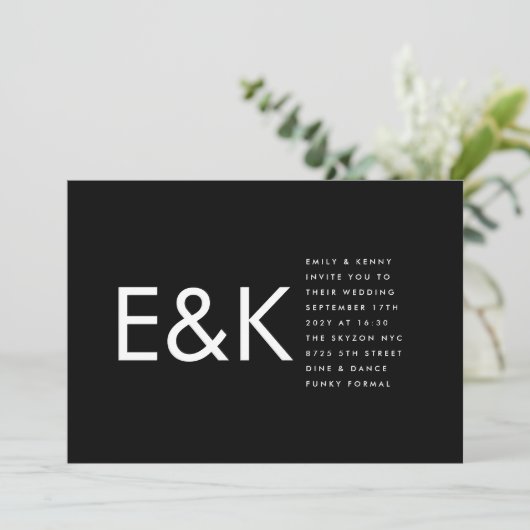 Premium Ultra Bold Grote Monogram Minimalistische Kaart (Staand voorkant)