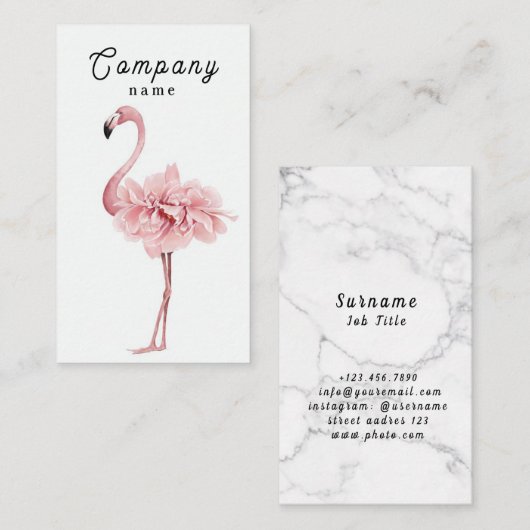 Premium Vector Bedrijfs Kaart Flamingo Visitekaartje (Voorkant / Achterkant)