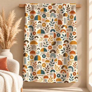 Premium Verbrand Oranje Stof Groen Deken Kunst