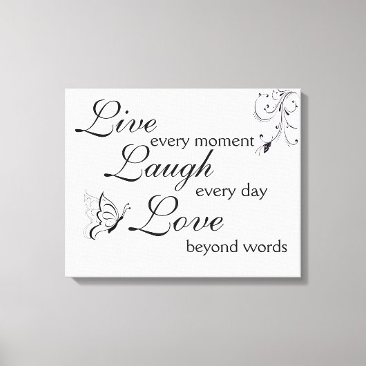 Premium Verpakt Canvas (Glans) Live Lach Liefde Afdruk (Voorkant)