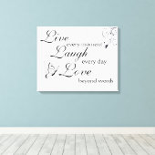 Premium Verpakt Canvas (Glans) Live Lach Liefde Afdruk (Insitu (Houten vloer))
