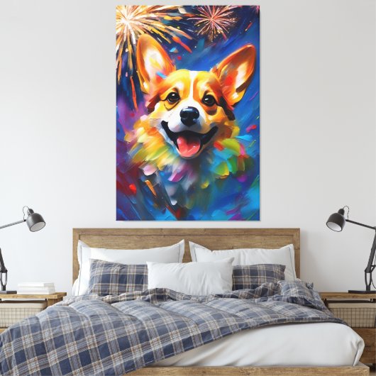 Premium verpakt canvas met vrolijke en speelse Cor (Insitu (Slaapkamer))