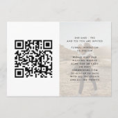 Premium Vet Moderne QR CODE Tekst Twee Foto Save The Date (Achterkant)