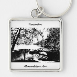 Premium Vierkante Sleutelhanger, Groot (5,08 cm) Sleutelhanger