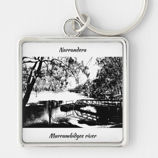 Premium Vierkante Sleutelhanger, Groot (5,08 cm) Sleutelhanger (Voorkant)