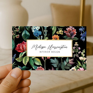 Premium Vintage Botanische Elegantie Ontwerper Visitekaartje