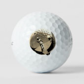 Premium Vintage Golfer Logo Luxury Tournament Golfballen (Voorkant)