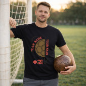 Premium voetbal met teamspelernaam en -nummer t-shirt