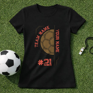 Premium voetbal met teamspelernaam en -nummer t-shirt
