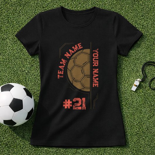 Premium voetbal met teamspelernaam en -nummer t-shirt