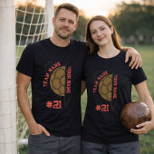 Premium voetbal met teamspelernaam en -nummer t-shirt
